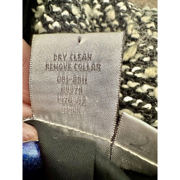 Spiegel Blazer suit jacket‎ tweedy blazer textured 1 button Black White SZ 14 - Picture 10 of 13